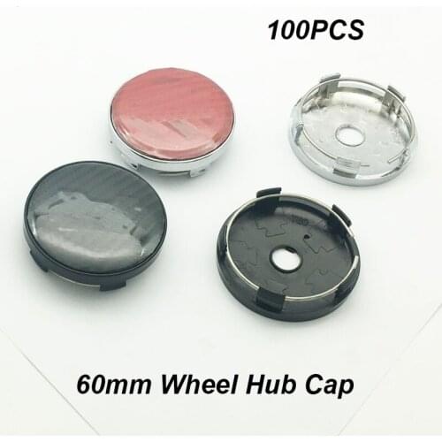 100pcs PVC/ABS Base 60mm 2.36inch Black/Blue Car Wheel Center Caps Wheel HUb Caps For Passat B6 B7 CC MK5 MK6 Tiguan