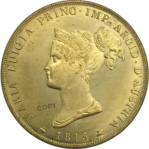 1815 Italy 5 Lire Parma Maria Gold coin Brass Collectibles Copy Coin