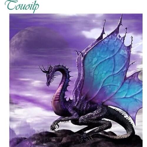 3D Diamond Painting Cross Stitch Blue wing dragon Crystal Needlework Diamond Embroidery Animals Full Diamond Decorative