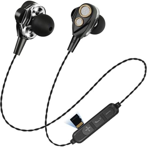 Wireless Bluetooth Earphones Headphone With Micro Card Play Stereo Bass Sport Four Speakers For Mobile Phone Surround Sound