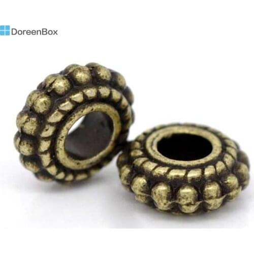 Doreen Box Lovely 100 Bronze Tone Wheel Spacer Beads Findings 8x3mm (B09226)