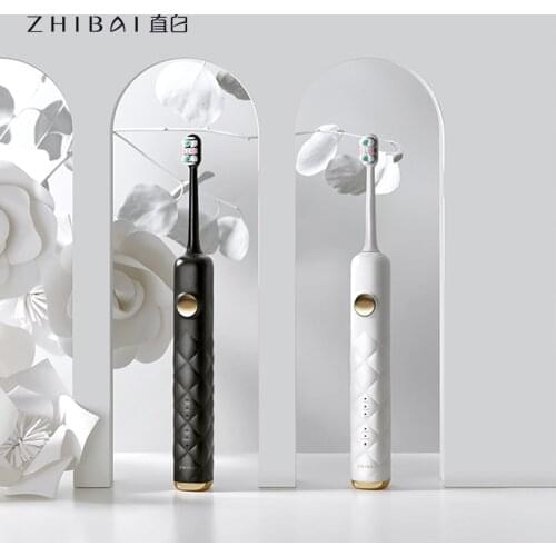 ZHIBAI Electronic Toothbrush Rechargeable Electric Toothbrush IPX7 Waterproof Brush Heads 2 Minutes Timer 2 Brushing Modes TL5