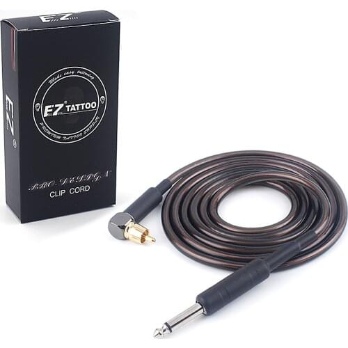 EZ 6 FT Silicone Pro-design Right Angle Tattoo Machine Clip Cord RCA for Tattoo Power Supply Blue & Black Color