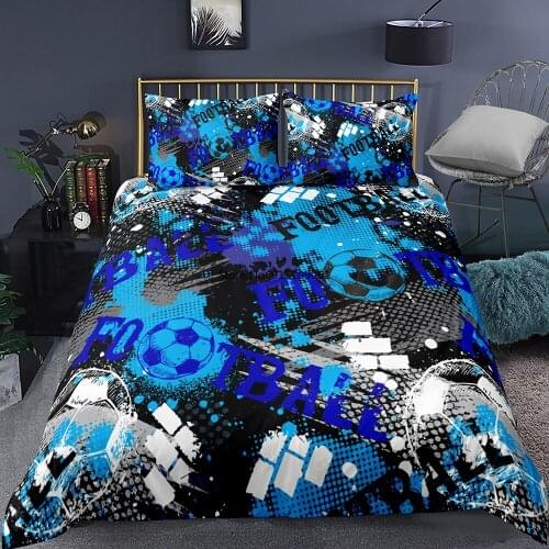 3d Football Duvet Cover Set Twin Size Bedding Set Kids Sports Bed Set Boys Bedclothes King Comforter Set School Dormitory Decor