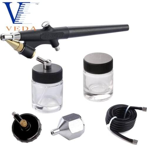 Airbrush Set Single-action External Mix Siphon Feed Airbrush Set With 0.8mm Tip And 1/8" Air Inlet For Model Cake Makeup