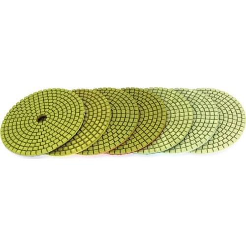 4 Inch 7Pcs/Set Diamond Polishing Pad Kit 100mm Flexible Granite Marble Concrete Stone Sander Disc Wet Abrasive Tools