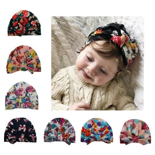 2017 New newborn photography props Bohemia Style Bohemian Flower Baby Bowknot Hat Cute Crochet Beanie India Cap