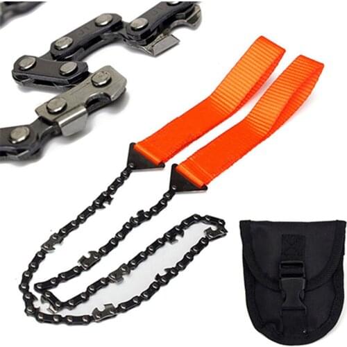 Portable Survival Chain Saw Chainsaws Emergency Camping Hiking Tool Pocket Hand Tool Pouch Outdoor Pocket Chain Saw