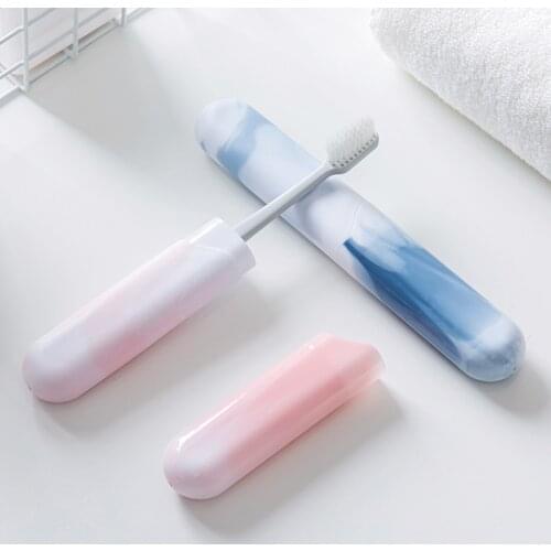 Portable Travel Camping Outdoor Bathroom Toothbrush Toothbrush Holder Storage Box Blue Pink 1x Toothbrush Holder Box