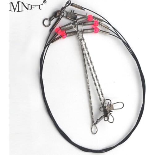 MNFT 10Pcs/Lot Strong String Fishing Hook Anti-Winding Bracket Hooks (93cm/0.6mm) Steel Sea Fishing Rigs Wire Leader Hooks