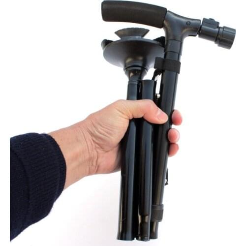 Elderly crutches products folding LED lights cane sticks Elderly four-foot cane