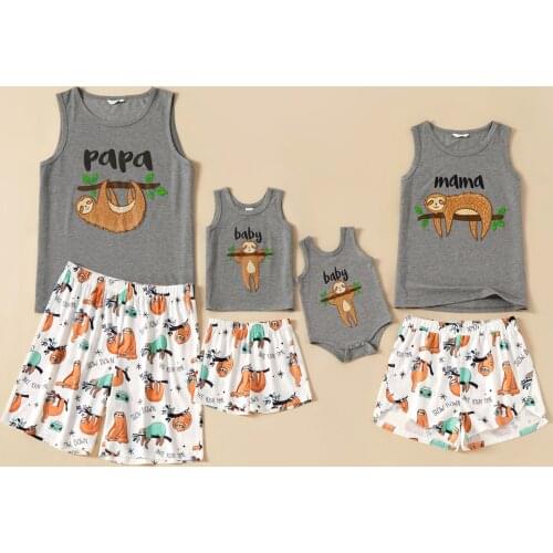 PatPat Family Animal Letter Print Matching Pajamas Set(Flame Resistant)