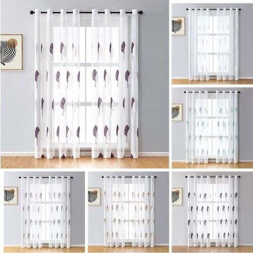 Embroidered Sheer CurtainsTulle Curtains for Living Room the Bedroom Modern Tulle Voile Organza Curtains Fabric Drapes