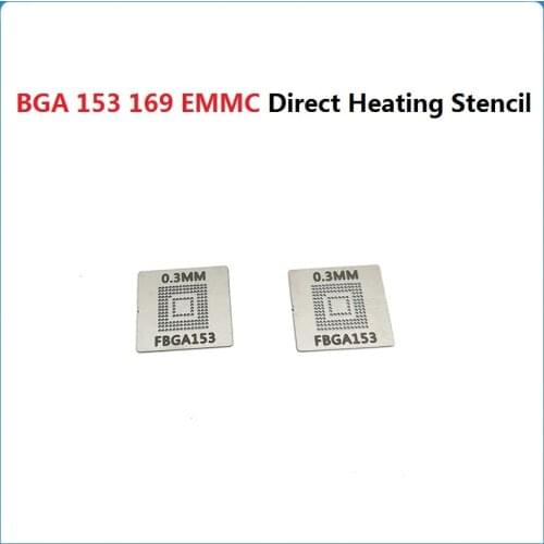 BGA 153 169 EMMC Direct Heating Stencil Font IC Chip Reballing Tin Stencils 5G5A 5D1L 5D1K 0.35MM Repair Tools