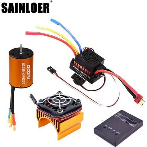 Waterproof 9T 4370KV 10T 3930KV 3650 3900KV 4300KV 5200KV Brushless Motor 60A ESC Programmer Card Set for 1:10 1/10 RC Car Truck