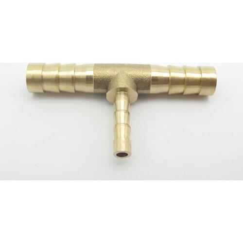 8mm Hose Barb x 4mm Hose Barb x 8mm Hose Barb Tee Brass Barbed Tube Pipe Fitting Coupler Connector Adapter For Fuel Gas Water