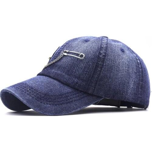 Womens Baseball Cap pin Patch Denim Snapback Hats Jeans Woman Female Cap Cowboy Summer Sun Hat