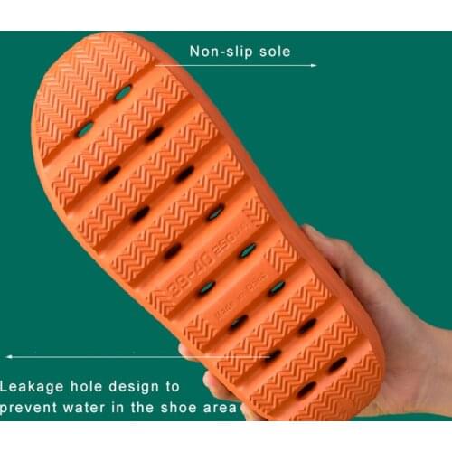Women Slippers Draining Hole Eva Soft Sole Platform Shower Thick Sandals Summer Beach Men Indoor Bathroom Light Anti-slip Shoes