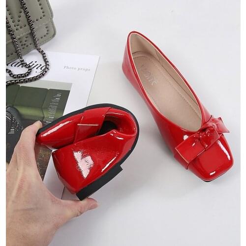 Choussure femme flats shoes Classic Shallow Square Toe Flats Casual Coat of paint Shoes flat shoes women zapatos de mujer