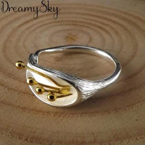 High Quality Silver Color Morning Glory Flower Ring For Women Ladies Luxury Large Finger Rings Girls Gifts Anillos Anelli