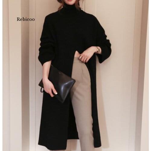 Warm Sweater Women Autumn Dress Winter Long Sweater Knitted Dresses Long Loose Maxi Oversize Lady Dresses Robe