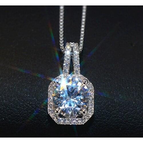 Punk Square Zircon Pendant Necklace For Women Vintage Irregular Chain Choker Necklaces Female Bohemian Ethnic Jewelry