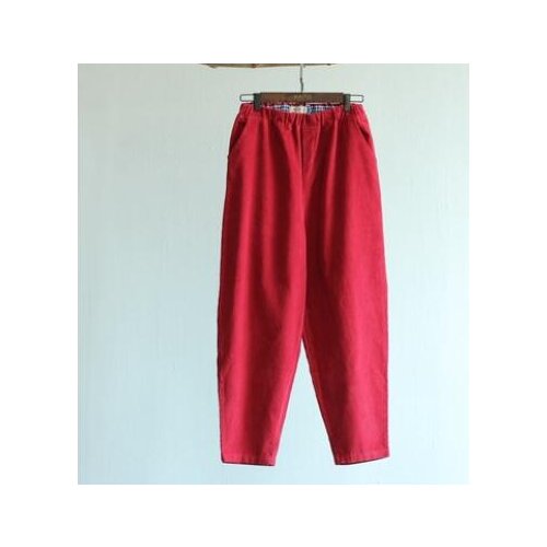 1pcs/lot Women Corduroy Pants Vintage Autumn Winter Casual Thicken Warm Elastic Waist Loose pants free size