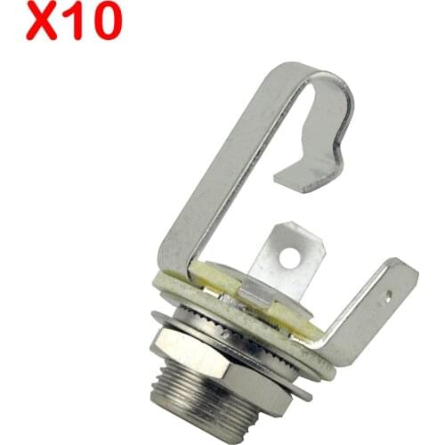 10 X 1/4" 6.35mm Mono Out Jack Plug Socket For Electric Guitar Diy Pedal Replacement Parts