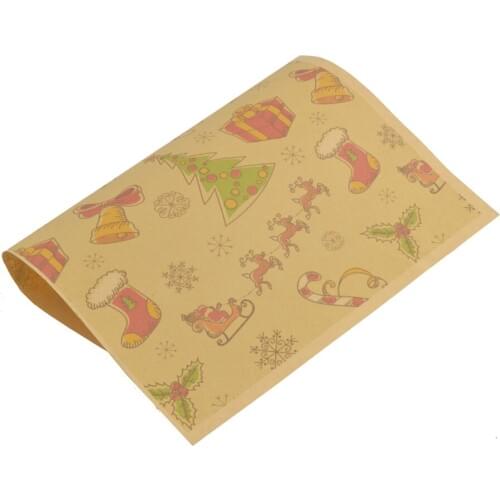 15x21cm & 21x29cm Printed Kraft Wrapping Paper Handmade Merry Christmas Wrapping Paper custom Gift kraft Paper 200pcs