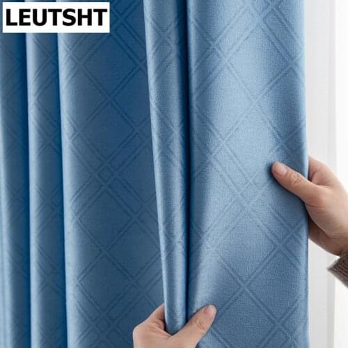 2021 New Modern Minimalist Atmosphere Solid Color Curtains for Living Room Bedroom Study Balcony Blackout Curtains Custom