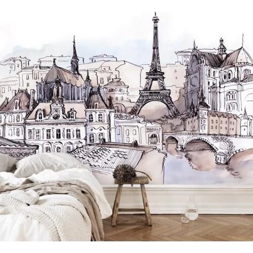 3D Wallpaper Modern Abstract Tower Watercolor Mural Hand Painted City Landscape Art Wall Paper Living Room TV Sofa Bedroom Decor