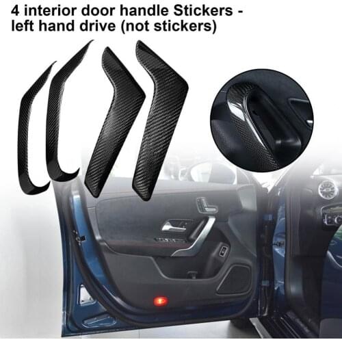 4Pcs Door Handle Cover Easy Installation Anti-scratch Carbon Fiber Car Interior Handle Cover for Benz W118 2020 CLA/CLA200/260/A