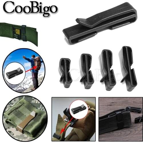 5pcs Slip Keeper Belt Loop Slider Buckle Clip Black Plastic Adjustable for Outdoor Backpack Webbing Strap 20/25/32/38/50mm