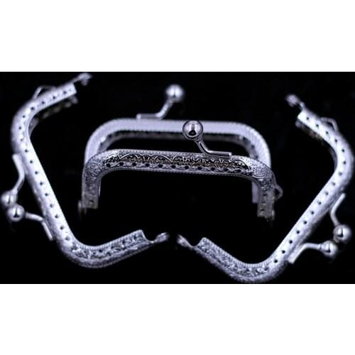 75MM Rectangle Square Metal Purse Bag Frame Kiss Clasp Women Clutch Buckle Pattern DIY Handbag Handle Hardware Parts Accessories