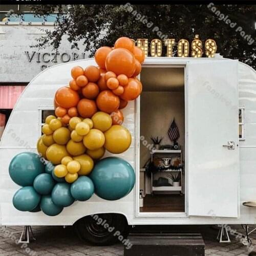 82pcs Doubled Ginger Matte Orange Blue Balloon Garland Arch Kit Gender Reveal Baby Shower Decoration Birthday Party Supplies