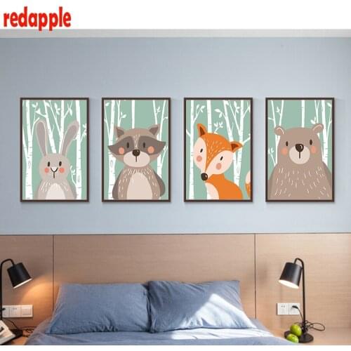 5D DIY Diamond Embroidery Cartoon Animal Bear Fox Rabbit Ball 3d Diamond Painting Cross Stitch kits diamond Mosaic Decoration