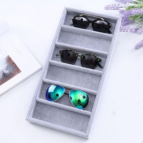 Velvet 6 Grids Sunglasses Display Box Jewelery Display Packaging Props Jewellery Organizer Tray Fashion Cases Packaging