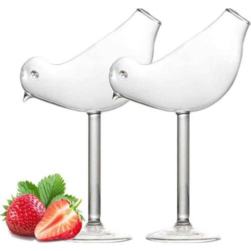 2 pcs of bird wine glass creative glass wine glass molecule smoked wine glass personalized glass net red cocktail glass goblet