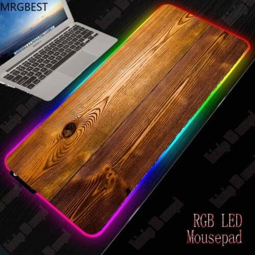 MRGBEST Gaming RGB Large Mouse Pad Wood Texture Mat Computer pad Led Backlight Surface Mause PadS Keyboard FOR XL