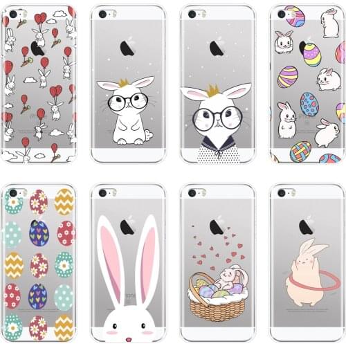 Easter Rabbit Kawaii Cute Animal Unique Phone Case For iPhone 5 S 5C 5S SE Silicone Back Cover For iPhone 4 S 4S