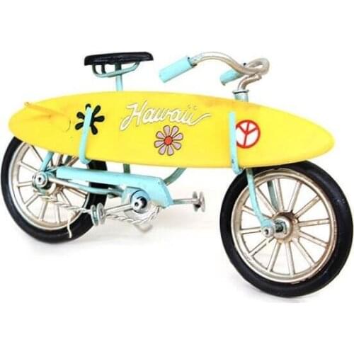Decorative Metal Bike Surf Blue - Trinket, Miniature, Gift, Nostalgic, Vintage, Handmade, hand Painted, Quality Durable