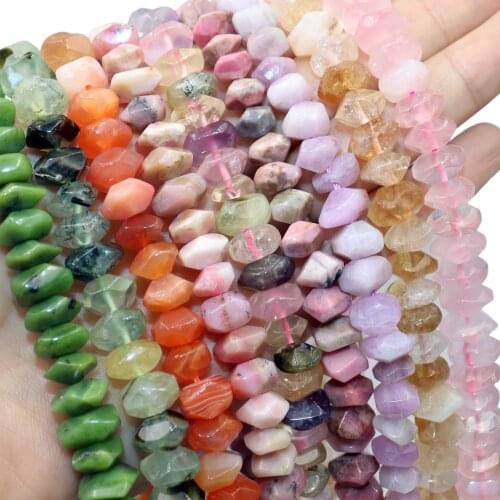 Natural Irregular Agates Amethysts Quartz Apatite Rhodonite Aquamarines Stone Beads For Jewelry DIY Making Bracelet Accessories