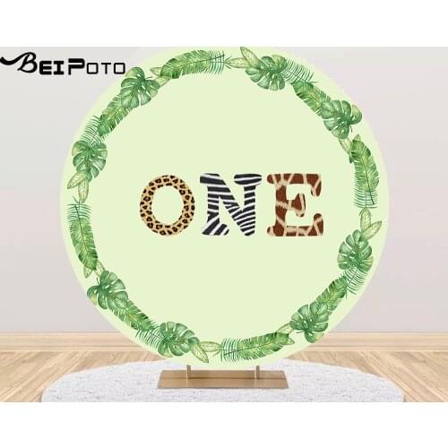 Photography Background Tropical jungle plants Backdrop wild one first boy birthday Party table Covers poster photocall YY614
