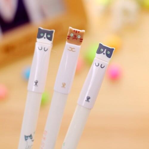 10Pcs/set Cartoon Cat Gel Pen Cute Color Pens Kawaii Stationery Canetas Material School Supplies Stationary Store
