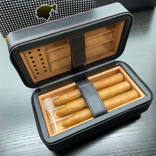 2021 HOT COHIBA Leather Cigar Case Humidor 6 Tubes Holder Portable Humidor Box Travel Cigars Accessories With Gift Box CE-018