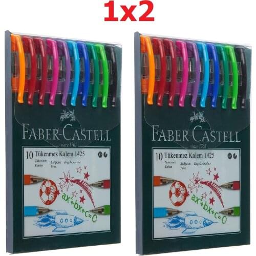 Faber-Castell 1425 Needle Tip, Ballpoint Pen 10 Pieces, X 2 Pieces, School And Office Use