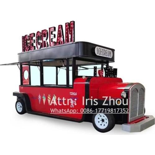 Beautiful 5.5m long electric food truck customized booth kiosk ice cream food cart