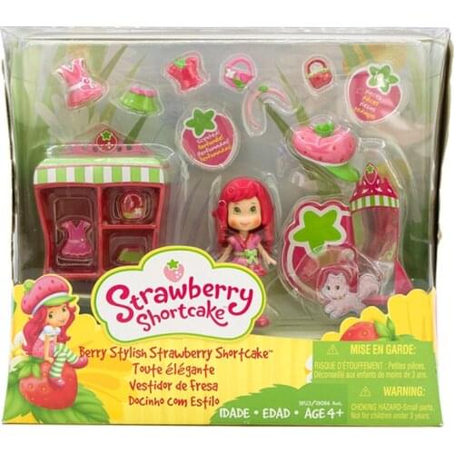 Hasbro Berry Stylish Strawberry Shortcake Girls Dolls Anime Strawberry Princess Dolls Action Figures Closet Scene Toys Kids Gift