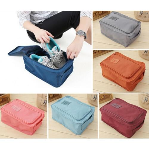 Multifunction 6 Colors Double Layer Portable Organizer Bags Shoe Sorting Pouch Convenient Travel Storage Bag Nylon