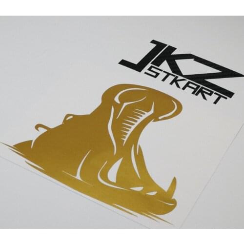 JKZ STKART Vinyl Die Cut Stickers Decals Hippo Open Wide Mouth 11 x 12 cm Car Motor Bike Tank Laptop Helmet Decorated Stickers